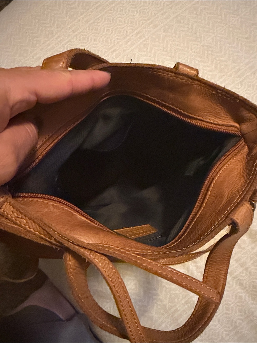 margot Tan Leather Crossbody Bag with Tassel - Picture 9 of 16